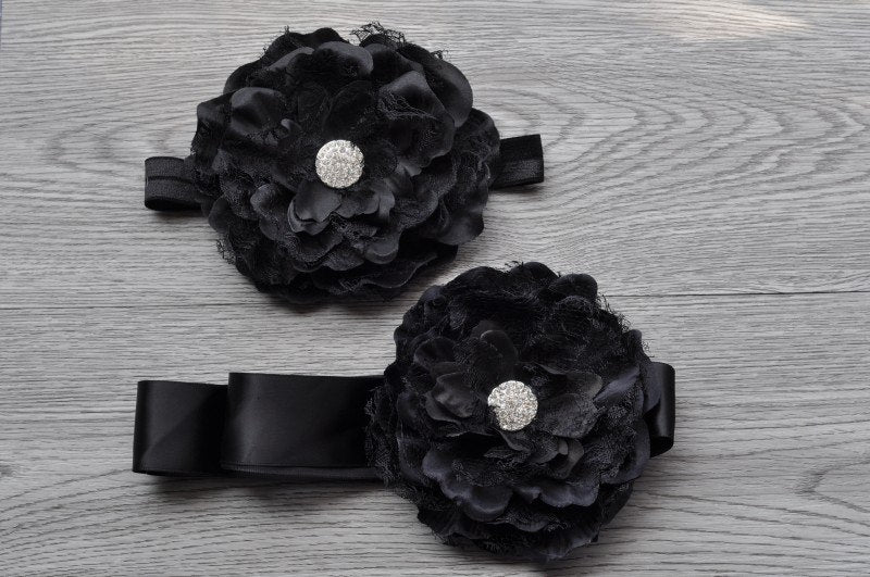 Retail   Laced Peony Flower Sash Belt Matching Baby Headband Flowergirl Sash Belt