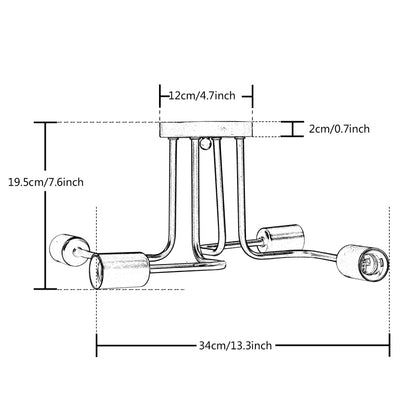 Retro Creative Metal Flush Mount 4/6/8-Light Cafe Bar Ceiling Lamp Chandelier Lighting Fixure