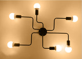 Retro Creative Metal Flush Mount 4/6/8-Light Cafe Bar Ceiling Lamp Chandelier Lighting Fixure