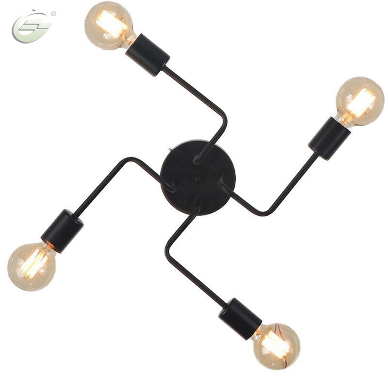 Retro Creative Metal Flush Mount 4/6/8-Light Cafe Bar Ceiling Lamp Chandelier Lighting Fixure