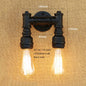 Retro E27 Loft Industrial 2 lights metal wall lamp rust Water pipe sconce lights for living room bedroom restaurant bar