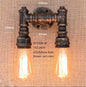 Retro E27 Loft Industrial 2 lights metal wall lamp rust Water pipe sconce lights for living room bedroom restaurant bar