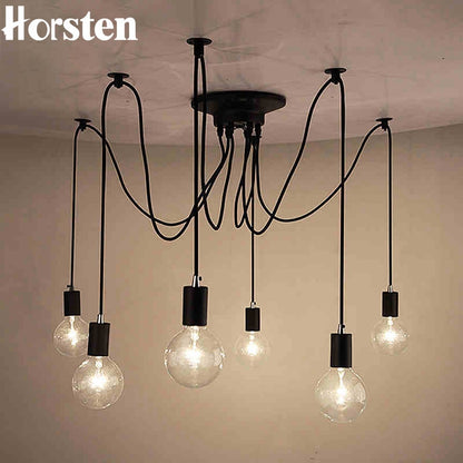 Retro Spider Pendant Lights Lamp American Country Edison Pendant Lamp Classic 6-16 head E27 Adjustable DIY Vintage Ceiling Lamp