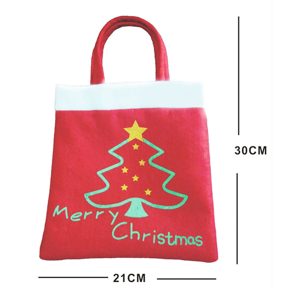 Reusable Christmas Bags Gift New Year Gifts Bags Christmas Tree Pattern Santa Claus Candy Bag Handbag Christmas Decoration