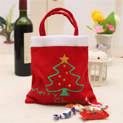 Reusable Christmas Bags Gift New Year Gifts Bags Christmas Tree Pattern Santa Claus Candy Bag Handbag Christmas Decoration