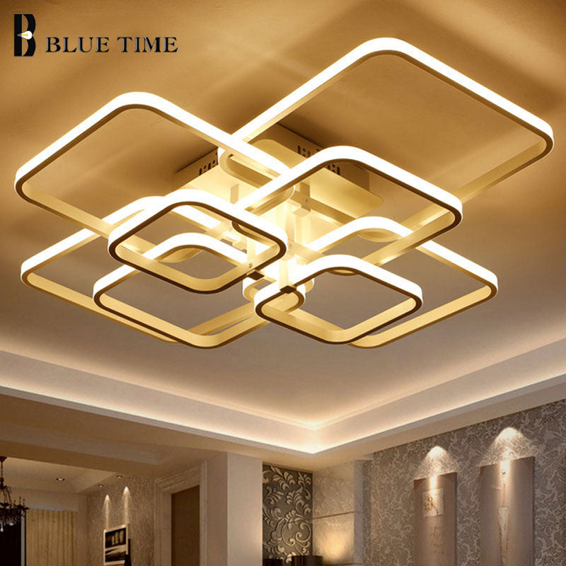 Rings Modern Led Chandelier For Living Room Dining Room Bedroom Kitchen LED Lustres Home Led Ceiling Chandelier Lighting Fixture