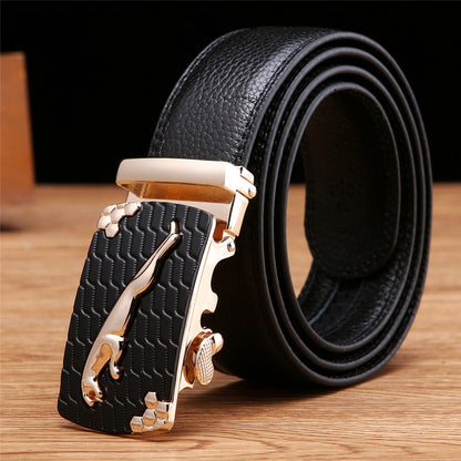 SAN VITALE Men Belts Genuine Leather Luxury Designer Strap Male Belt for Man Automatic Buckle Jeans Cintos Masculinos Ceinture