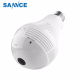 SANNCE 360 degree 960P Wireless IP Camera Bulb Light FishEye Smart Wireless CCTV Camera 1.3MP Panoramic Security WiFi Camera