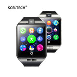 SCELTECH Bluetooth Smart Watch Men Q18 With Touch Screen Big Battery Support TF Sim Card Camera for Android Phone Passometer