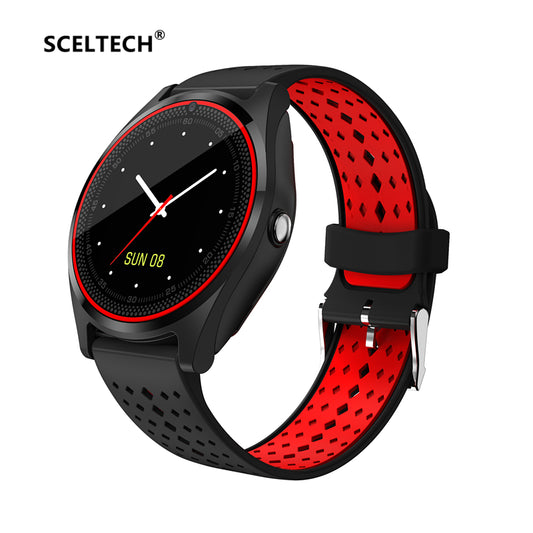 SCELTECH Bluetooth Smart Watch V9 with Camera Smartwatch Pedometer Health Sport Clock Hours Men Women Smartwatch For Android IOS