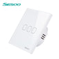 SESOO Touch Switch 1/2/3 Gang 1 Way Wall Switch Light Touch Switch Waterproof Tempered Glass Panel LED Lamp Switches