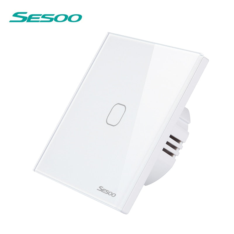 SESOO Wireless Remote Control Touch Switch For RF433 Smart Wall Light Switch Tempered Glass Panel