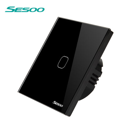 SESOO Wireless Remote Control Touch Switch For RF433 Smart Wall Light Switch Tempered Glass Panel