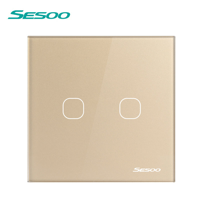 SESOO Wireless Remote Control Touch Switch For RF433 Smart Wall Light Switch Tempered Glass Panel