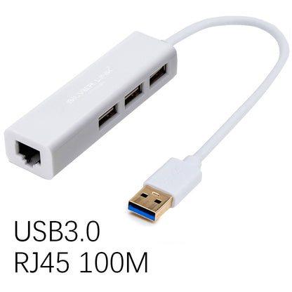 SILVER LINK 4in1 USB 2.0/3.0 HUB Converter Cable Adapter RJ45 Network Line 100M/1000M Ethernet Internet Speed Data Transmission