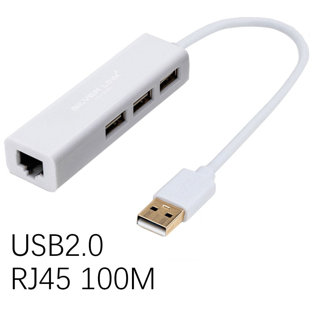 SILVER LINK 4in1 USB 2.0/3.0 HUB Converter Cable Adapter RJ45 Network Line 100M/1000M Ethernet Internet Speed Data Transmission