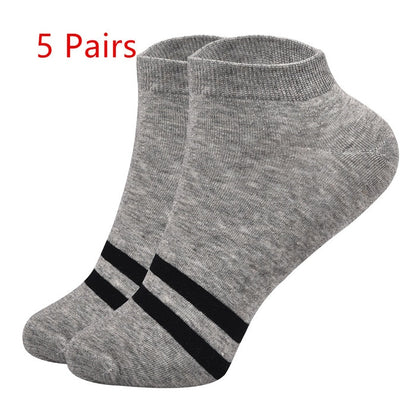 SKCOSOCKS Men Cotton Ankle Socks Men's Business Casual Solid Black White Short Socks Male 5 Pairs/lot for Spring Summer 2018