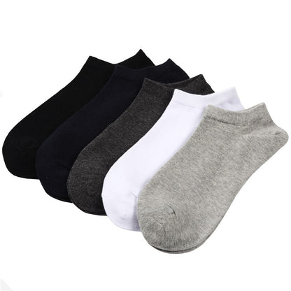 SKCOSOCKS Men Cotton Ankle Socks Men's Business Casual Solid Black White Short Socks Male 5 Pairs/lot for Spring Summer 2018