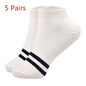 SKCOSOCKS Men Cotton Ankle Socks Men's Business Casual Solid Black White Short Socks Male 5 Pairs/lot for Spring Summer 2018