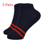 SKCOSOCKS Men Cotton Ankle Socks Men's Business Casual Solid Black White Short Socks Male 5 Pairs/lot for Spring Summer 2018