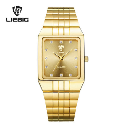 SKMEI Golden Quartz Watch Men Women's Watches relogio masculino Clock Top Luxury Gold Bracelet Wrist Watches Steel Female Male