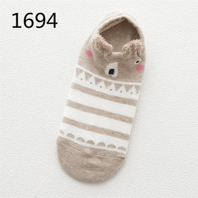 SP&amp;CITY Cute Animal Cotton Socks Female Kawaii Cat With Dog Summer Short Socks Slippers Women Casual Soft Funny Boat Socks