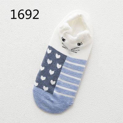 SP&amp;CITY Cute Animal Cotton Socks Female Kawaii Cat With Dog Summer Short Socks Slippers Women Casual Soft Funny Boat Socks