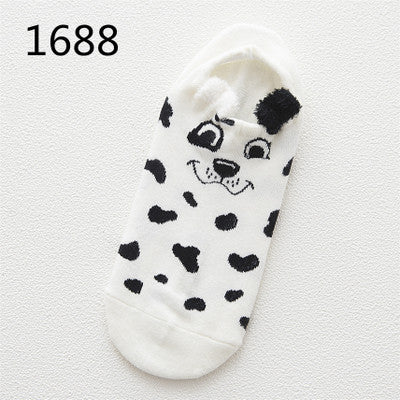 SP&amp;CITY Cute Animal Cotton Socks Female Kawaii Cat With Dog Summer Short Socks Slippers Women Casual Soft Funny Boat Socks