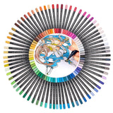 STA 80Colors Set Water Based Ink Sketch Marker Pens Twin Tip Fine Brush Marker Pen For Graphic Drawing Manga Art Supplies