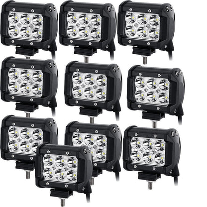 Sale 2~10pcs LED 18W Work Lamp 4'' Inch Light Bar 24v 12V IP67 Spot Flood For Boat Truck Tractor 4x4 Offroad Car Led Work Light