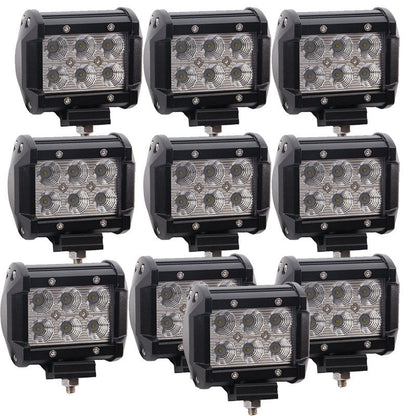 Sale 2~10pcs LED 18W Work Lamp 4'' Inch Light Bar 24v 12V IP67 Spot Flood For Boat Truck Tractor 4x4 Offroad Car Led Work Light