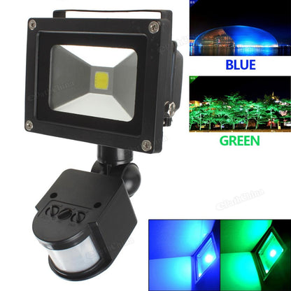 Sale  20W PIR Infrared Body Motion Sensor LED Flood Light Floodlight AC 85-265V Green/Blue Light Outdoor LED Landscape Lamp