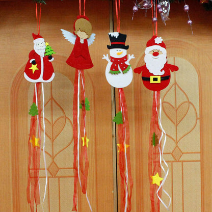 Santa Claus Christmas Hanging Pendants With Ribbon Xmas Tree Door Wall Hanging Drops New Year Christmas decorations Pendant