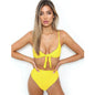 Sexy Bandage Tie Front Women Swimming Bikini Suit Summer Classic Vocation Biquini Wear Black/Yellow Padded Top Beach Wear sale