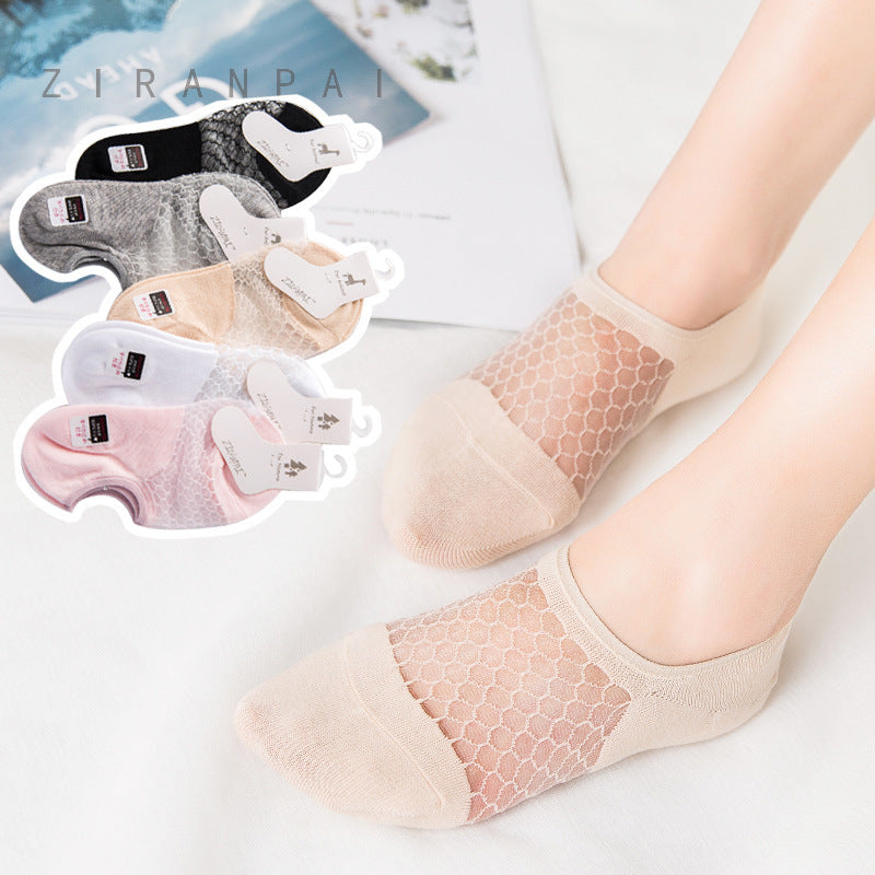 Sexy Lace Mesh Fishnet Socks Mixed Fiber Transparent Stretch Elasticity Ankle Net Yarn Thin Women Cool Socks 1pair=2pcs ws169