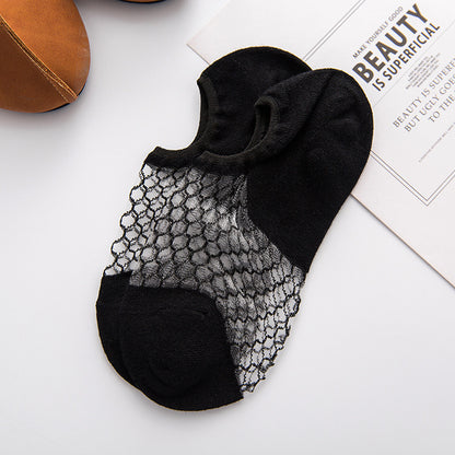 Sexy Lace Mesh Fishnet Socks Mixed Fiber Transparent Stretch Elasticity Ankle Net Yarn Thin Women Cool Socks 1pair=2pcs ws169