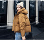 Short Winter Jacket Women Hooded Warm Jackets Coat Female Bat Sleeve Thick Outwear Winter Coat Women Ladies Parkas Pink Color