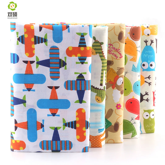 Shuangshuo 100% Cotton Fabric Cartoon Series Fat Quarter Bundle Quilting Patchwork Sewing Clothes 5 pieces/lot 40X50cm