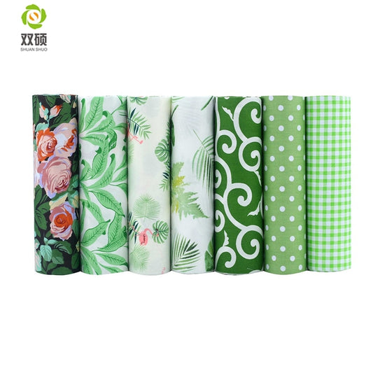 Shuanshuo 7pcs/lot Floral Series Twill Cotton Fabric,Patchwork Cloth DIY Sewing Quilting Fat Quarters Material For Baby&amp;Child