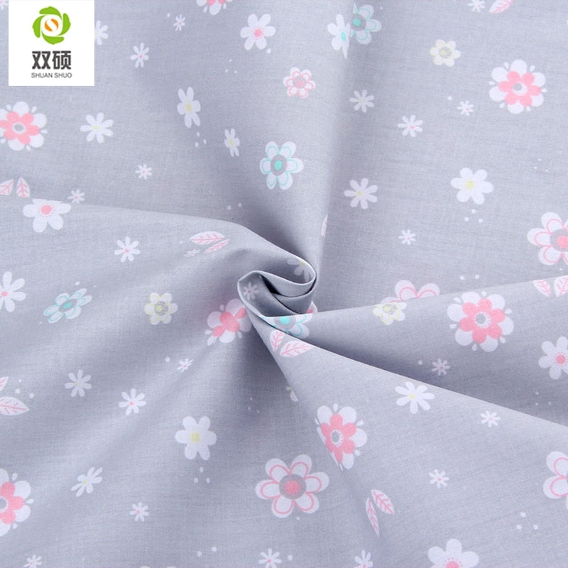 Shuanshuo New Flower Cotton Fabric Patchwork Tissue Cloth Of Handmade DIY Quilting Sewing Baby Dress Material 6pcs/lot