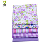 Shuanshuo Purple Color Cotton Fat Quarter Bundles Fabric Patchwork patchwork Pattern For Sewing DIY Crafts  40*50cm 5pcs/lot