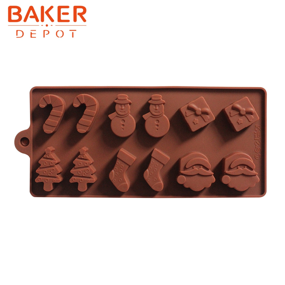 Silicone cake mold Christmas tree snowman socks styling chocolate ice cube tray molds SICM-008-20