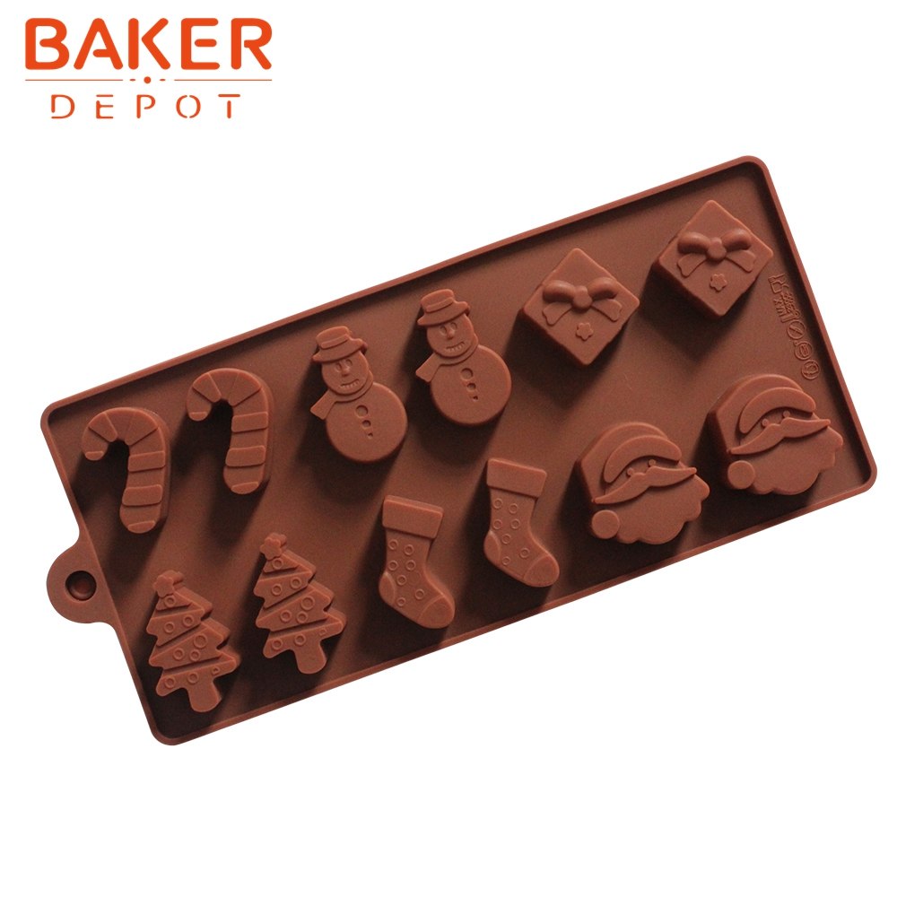 Silicone cake mold Christmas tree snowman socks styling chocolate ice cube tray molds SICM-008-20