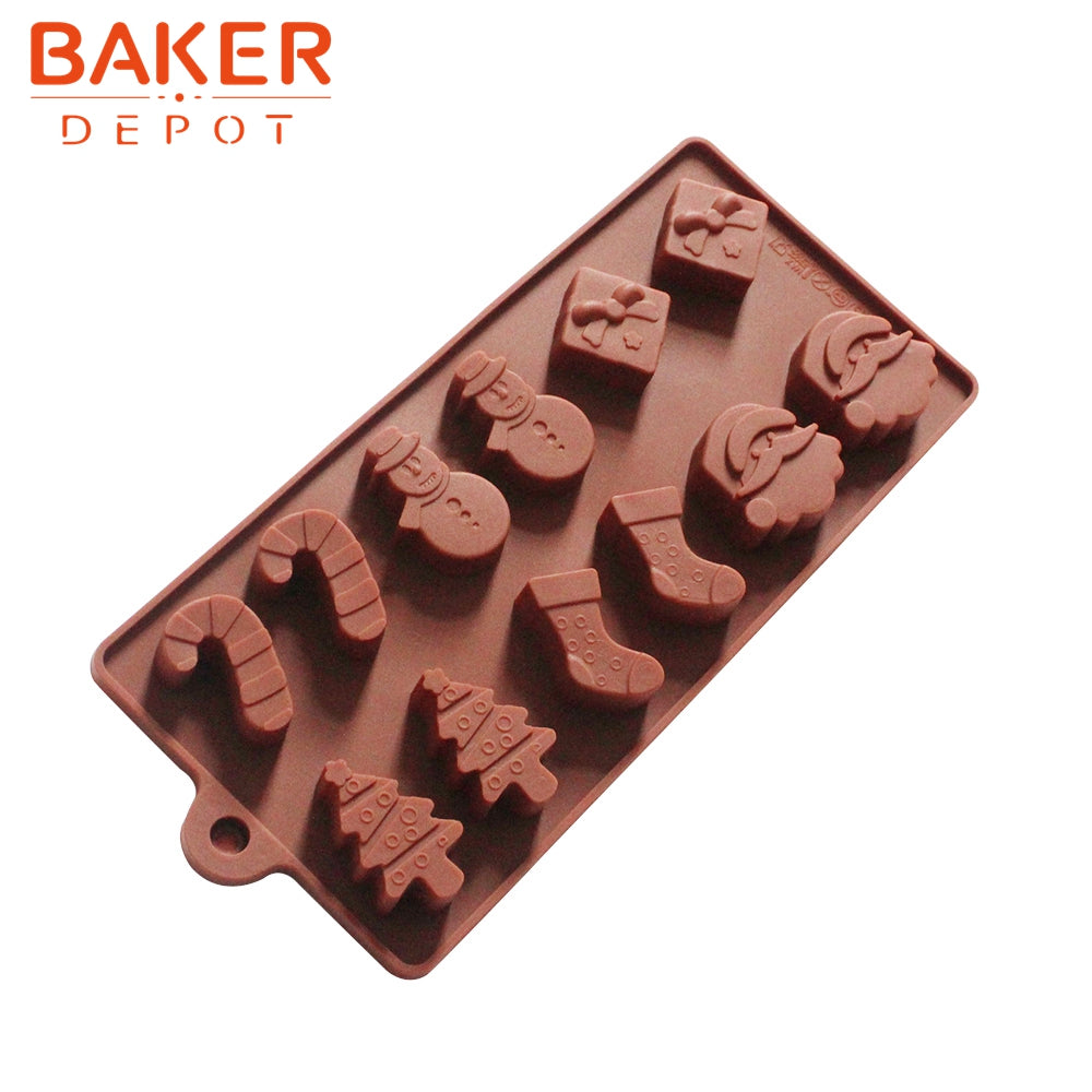 Silicone cake mold Christmas tree snowman socks styling chocolate ice cube tray molds SICM-008-20