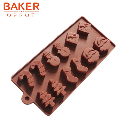 Silicone cake mold Christmas tree snowman socks styling chocolate ice cube tray molds SICM-008-20