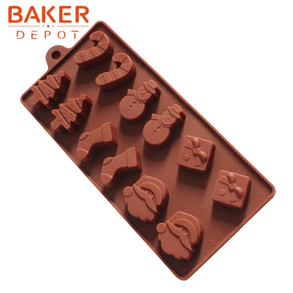 Silicone cake mold Christmas tree snowman socks styling chocolate ice cube tray molds SICM-008-20