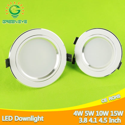 Silver White Ceiling LED Downlight 5w 10w 15w Led Lamp Recessed 110~220v LED Down Light Indoor Lighting Home Aluminum Spot Light