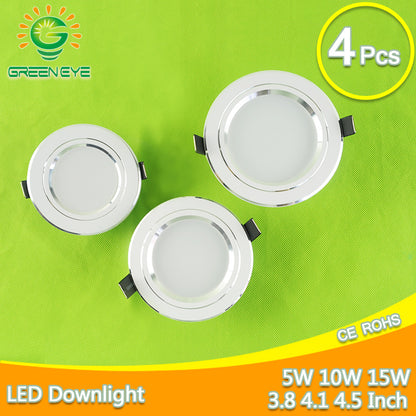 Silver White Ultra Bright LED Downlight 3w 5w 10w 15w Thin Round LED Ceiling Recessed Spot Light AC85~240v Down Light Cold Warm