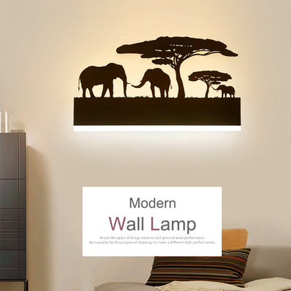 Simple art deco metal black wall lamp LED modern painted night light with 6 styles for bedroom living room bathroom hotel shop