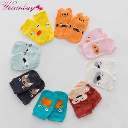 Small Infant Socks Little Ears Cotton Socks Kids Baby Cartoon Pattern Anti-slip Socks S M New Arrival